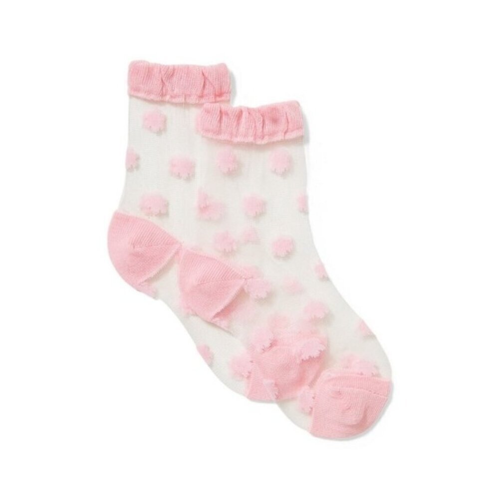 Janie and Jack‎ Baby Girls 3-6 Months Sheer Polka Dot Ankle Socks in Light Pink